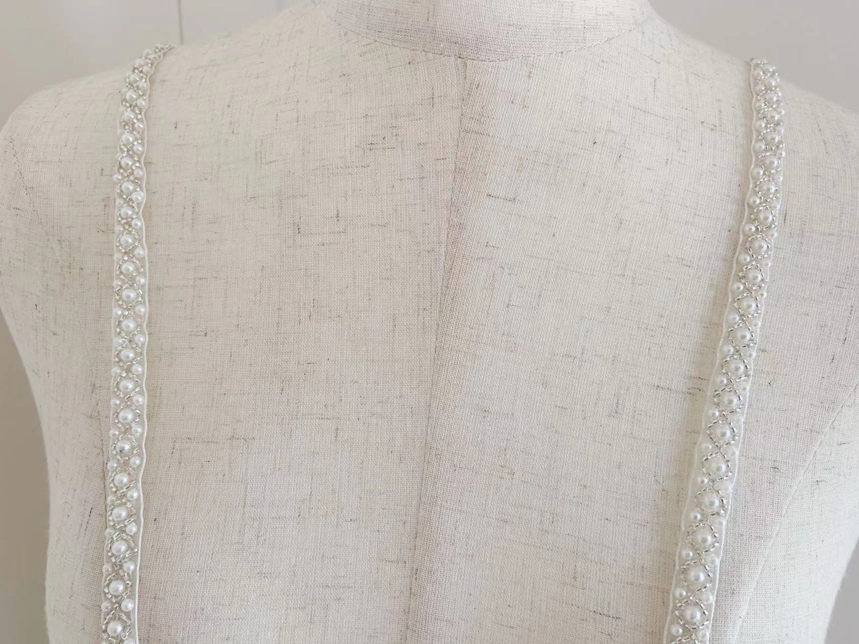 Off White Belt - Top Quality Off White Pearl Beaded