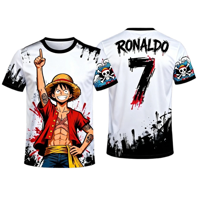 One Piece Luffy No.7 Co-brande - Streetwear Brand Jersey ulasan dan harga