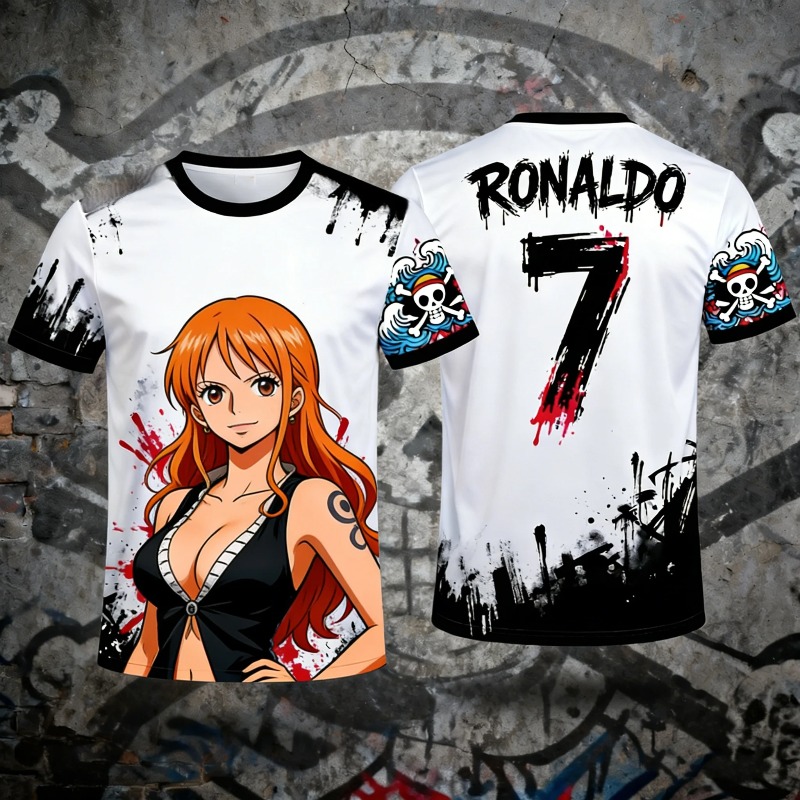 One Piece Luffy No.7 Co-brande - Streetwear Brand Jersey ulasan dan harga