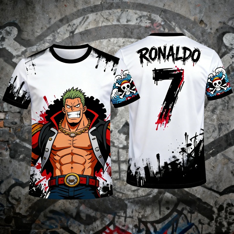One Piece Luffy No.7 Co-brande - Streetwear Brand Jersey ulasan dan harga