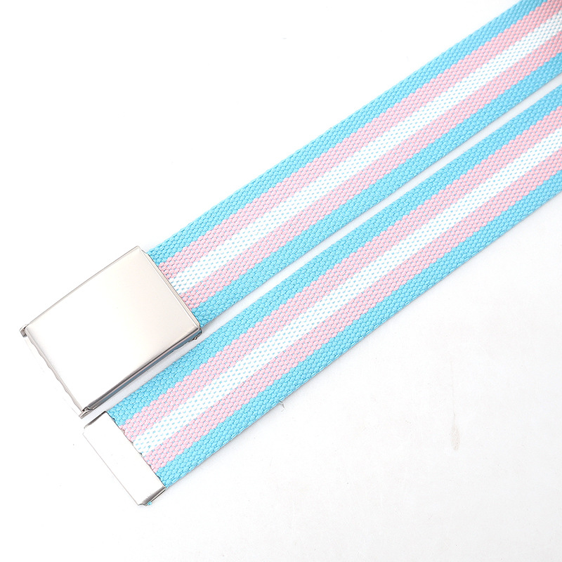 120cm Colorful Stripes Canvas  - Off White Belt ulasan dan harga