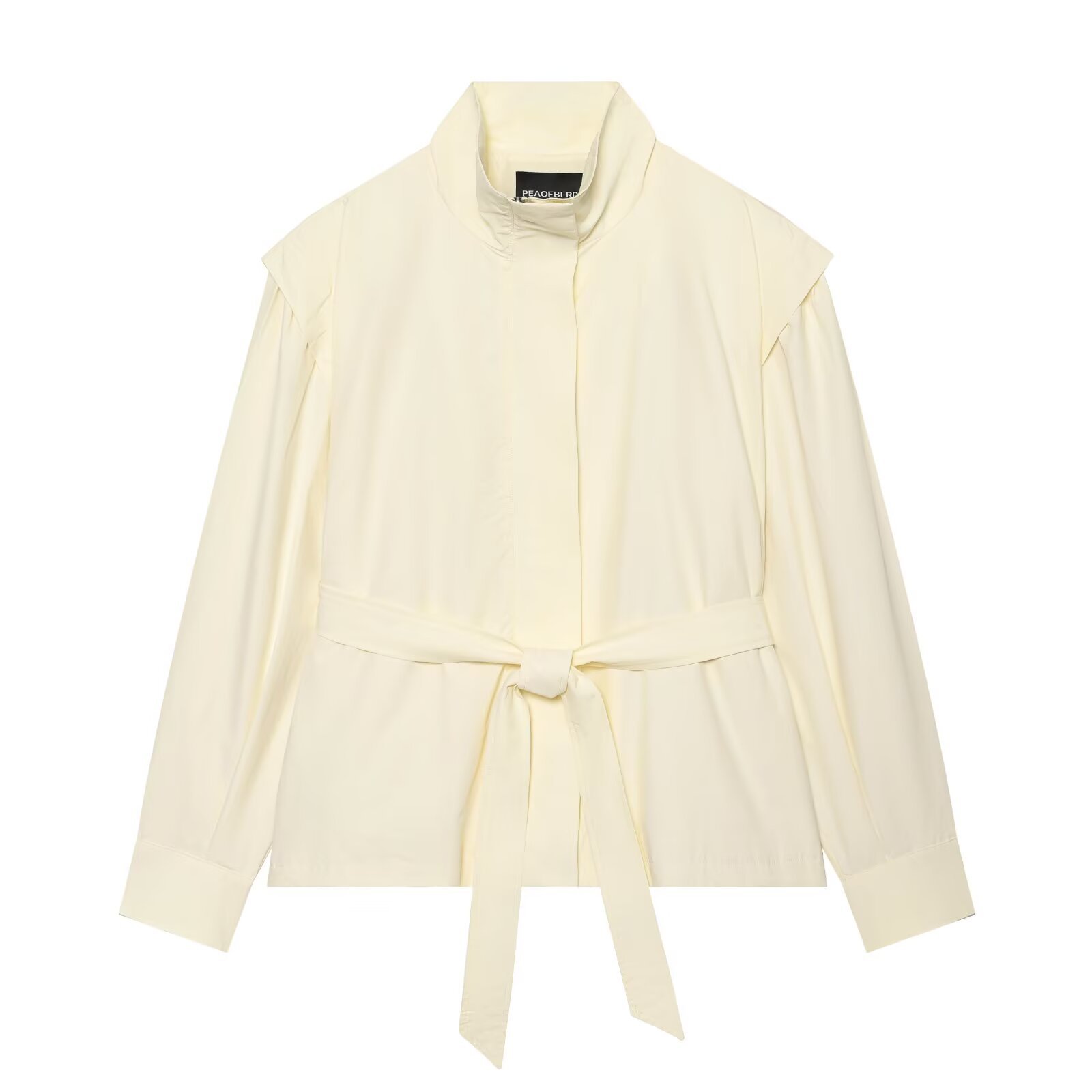 Women Off White Stand Collar J - Off White Belt ulasan dan harga
