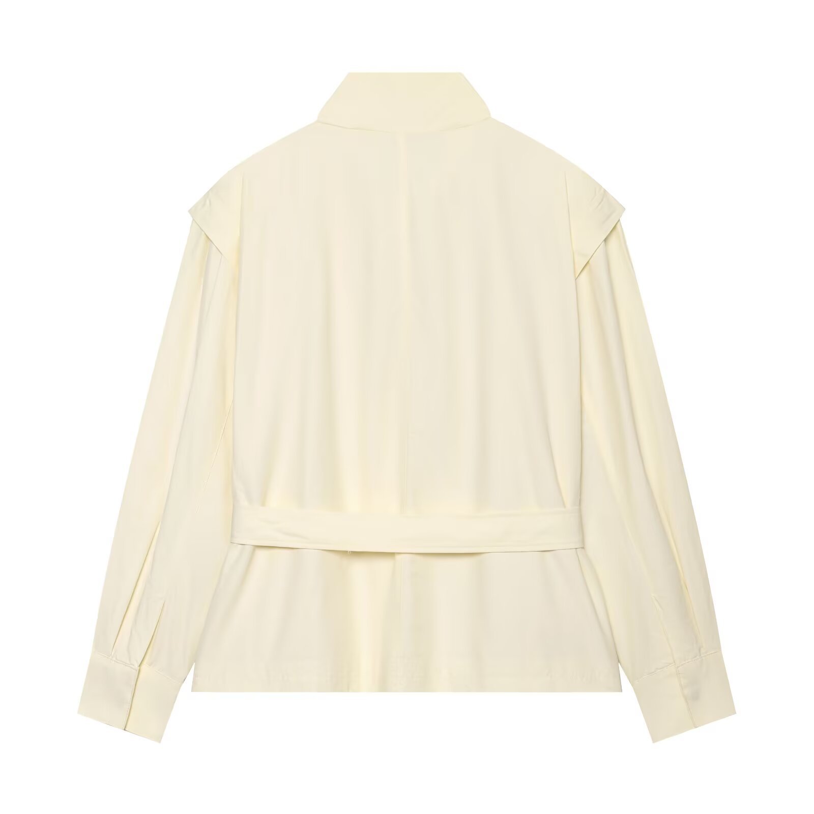 Women Off White Stand Collar J - Off White Belt ulasan dan harga