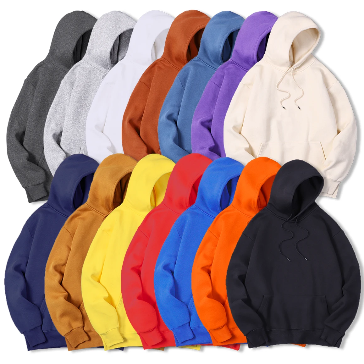 Men's Solid Color Hooded Sweat - Streetwear Brand Jersey ulasan dan harga