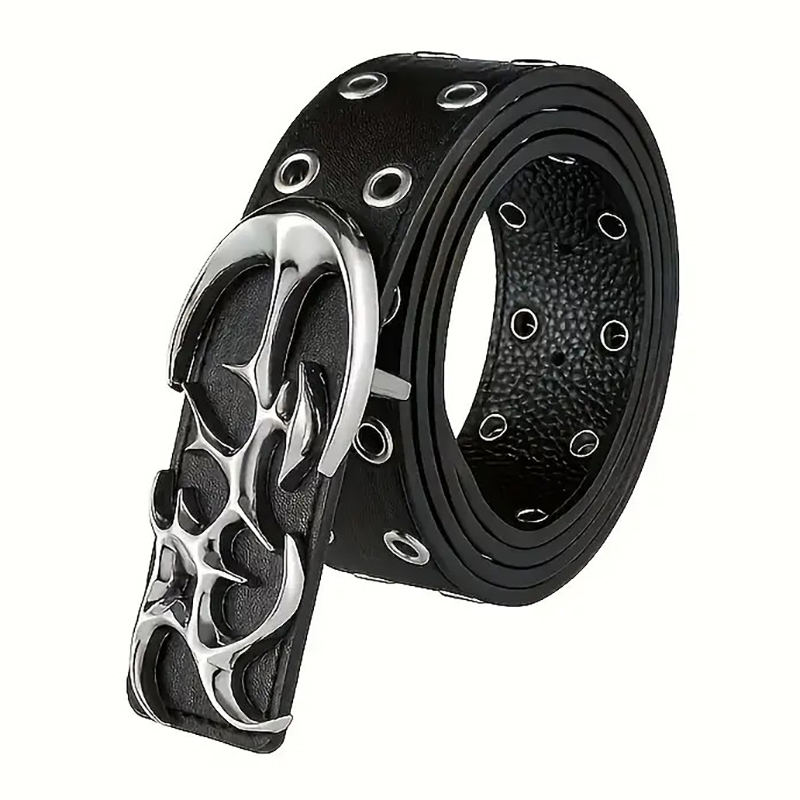 New Stylish Y2K Hollow PU Leat - Off White Belt ulasan dan harga