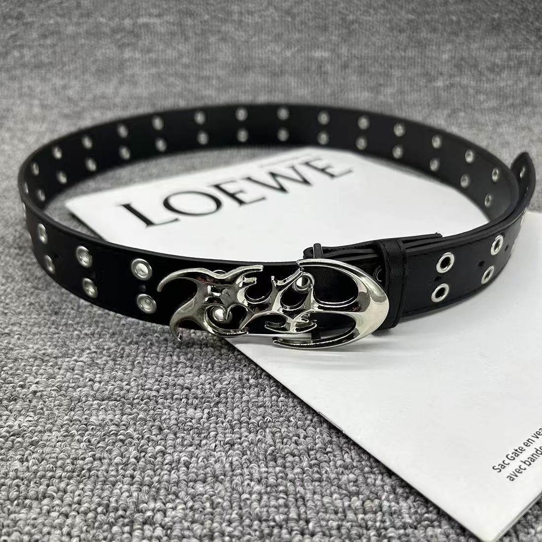 New Stylish Y2K Hollow PU Leat - Off White Belt ulasan dan harga