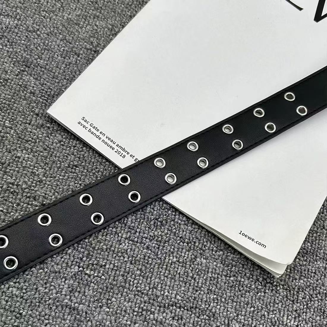 New Stylish Y2K Hollow PU Leat - Off White Belt ulasan dan harga