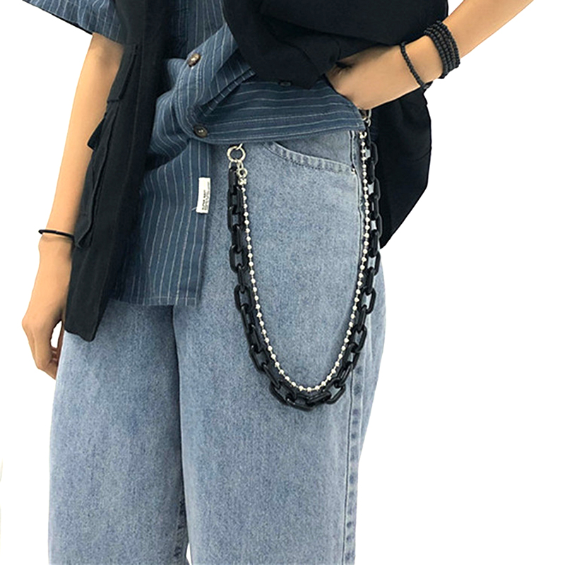Removable Punk Waist Chain Bel - Off White Belt ulasan dan harga