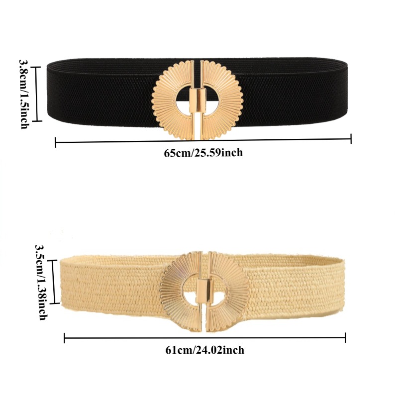 Stylish Metal-Buckle Waist Cin - Off White Belt ulasan dan harga